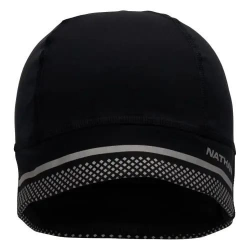 Nathan Men's Hyper Night Reflective Beanie One Size Black/Geo Print 1
