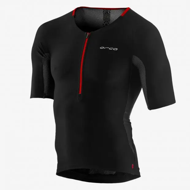 Orca Men's 226 Perform Sleeved Tri Top Black/Orange 1