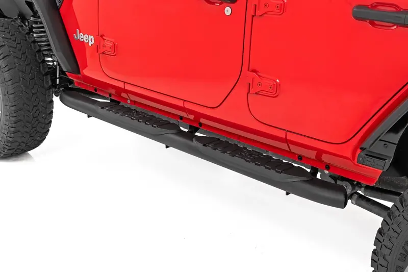 Oval Nerf Steps | 4 Door | Black | Jeep Wrangler Unlimited 4Wd (2018-2026) 1