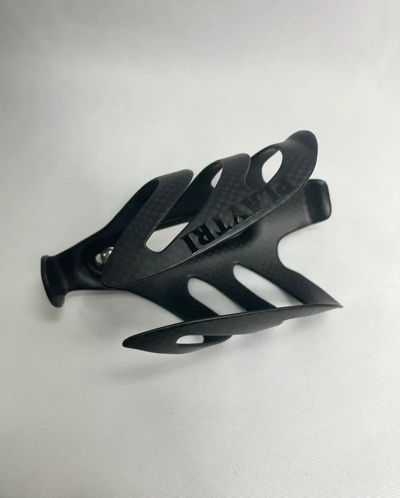 Playtri Carbon Water Bottle Cage 3K Weave Black Matte Black W/ Gloss Finish 1