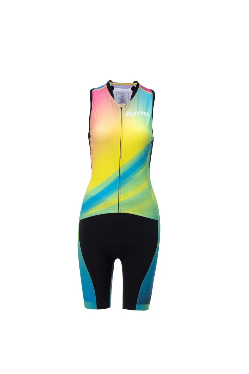 Playtri Women's Sleeveless Tri Suit Rainbow 1