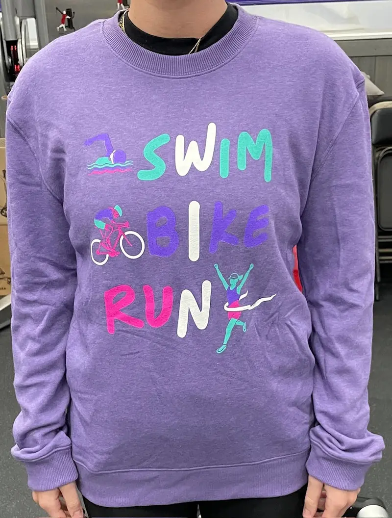 Playtri Women's Sweatshirt Swim Bike Run Cool Violet 1