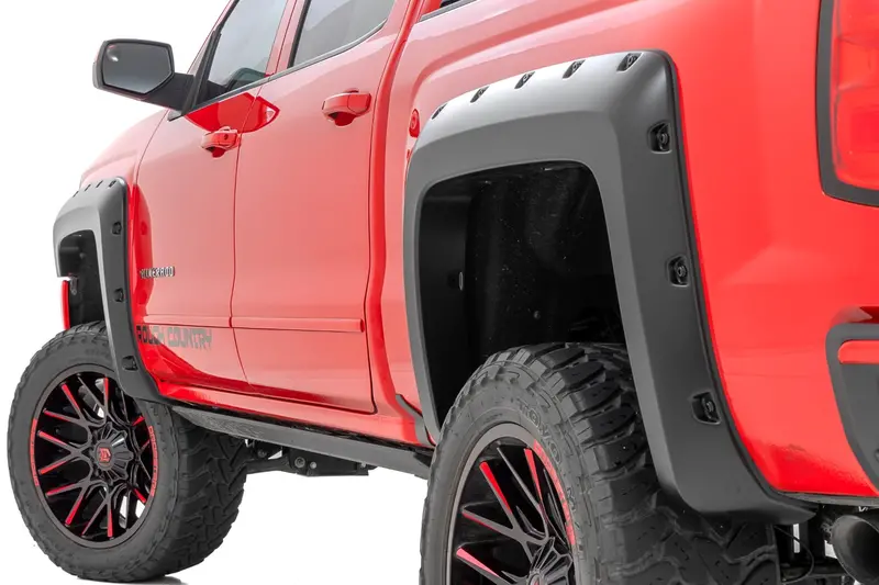 Pocket Fender Flares | 6'7" & 8' Bed | G1c Overcast | Chevy Silverado 1500 (14-18)/2500Hd 1