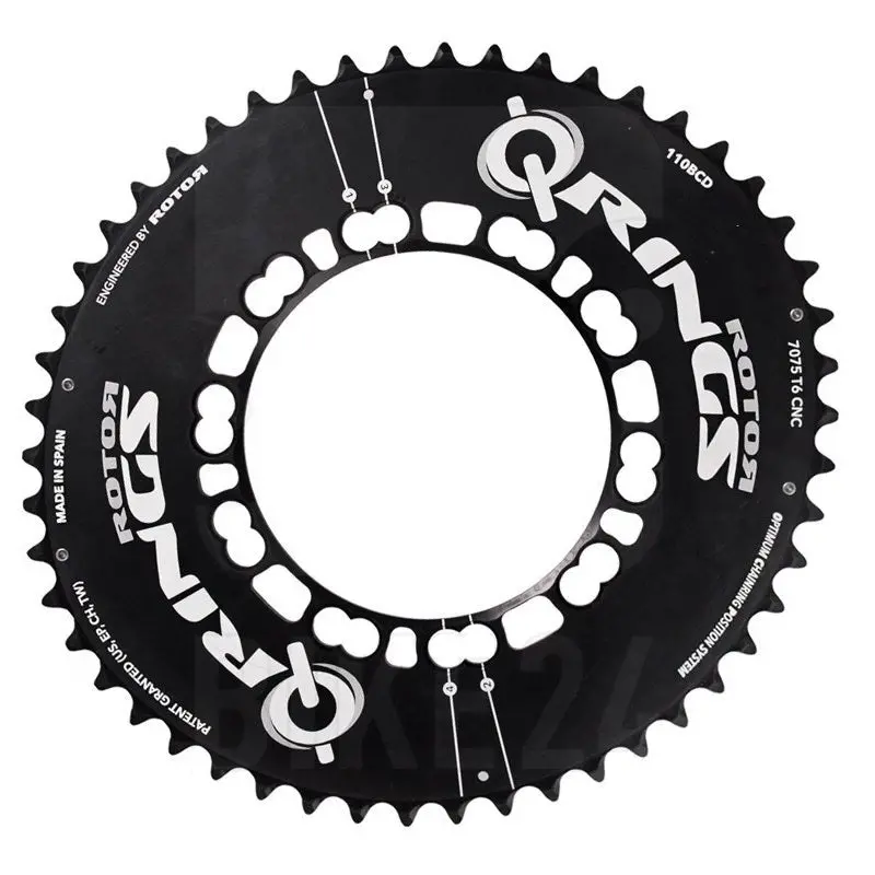 Rotor Q Ring 50At Aero Chainring 50T 5-Bolt X 110Mm Black 1