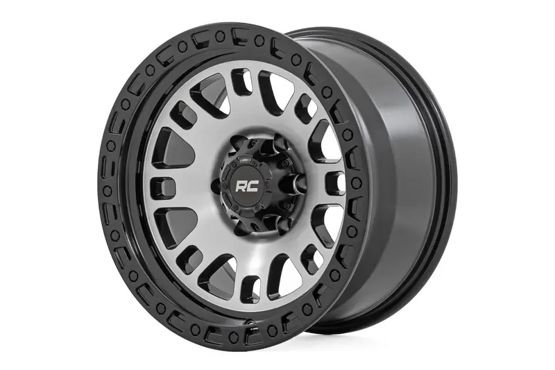 Rough Country 82 Series Wheel | One-Piece | Machined Semi Gloss Black | 17X9 | 6X5.5 | -12Mm 1