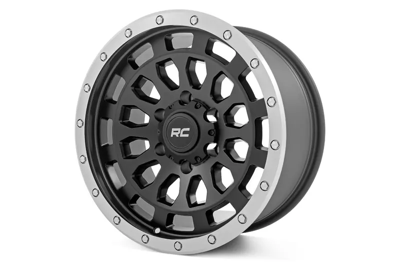 Rough Country 87 Series Wheel | Simulated Beadlock | Black/Machined | 17X8.5 | 6X5.5 | +0Mm 1