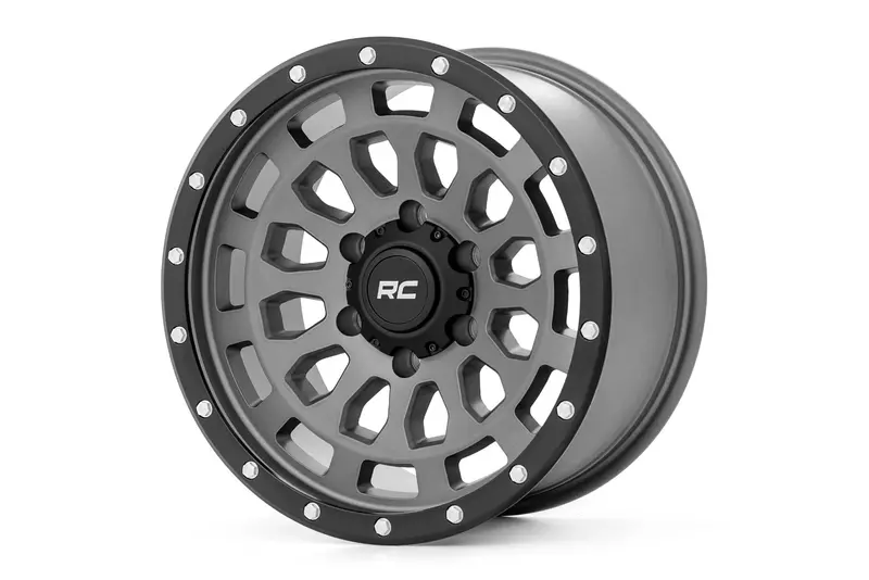 Rough Country 87 Series Wheel | Simulated Beadlock | Gray/Black | 17X8.5 | 6X5.5 | +0Mm 1