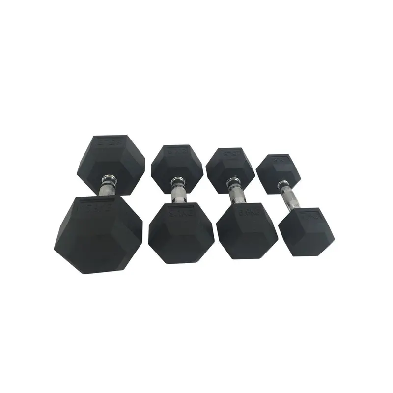 Rubber Hexagon Dumbbell 1