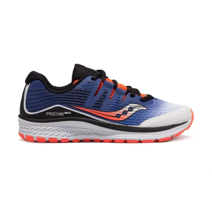 Saucony Ride Iso Boy's Running Shoe - Grey/Blue/Vizired 1