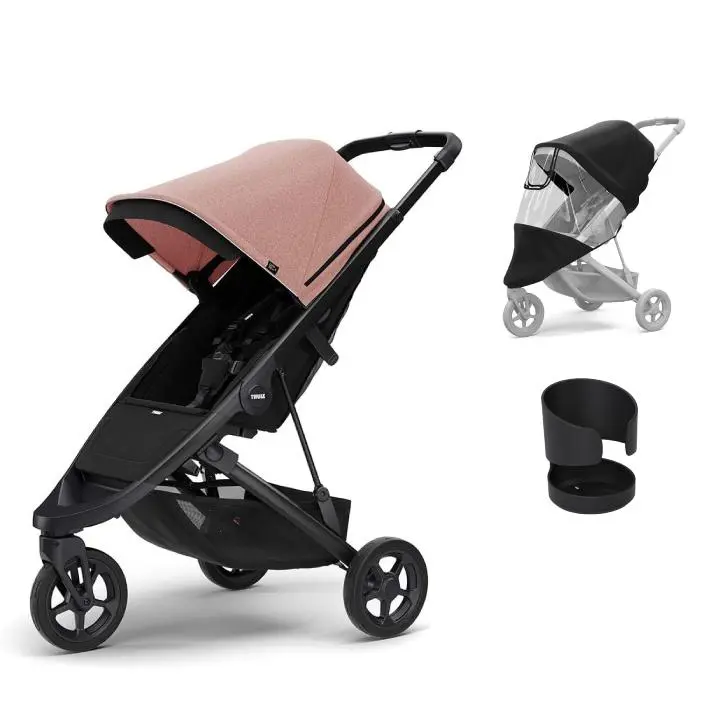 Thule 2025 Spring Stroller + Free Essentials Bundle - Misty Rose (Pink) 1