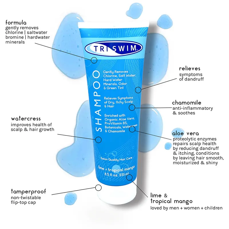 Triswim Chlorine Removal Shampoo 8.5Oz | Lime + Tropical Mango 2