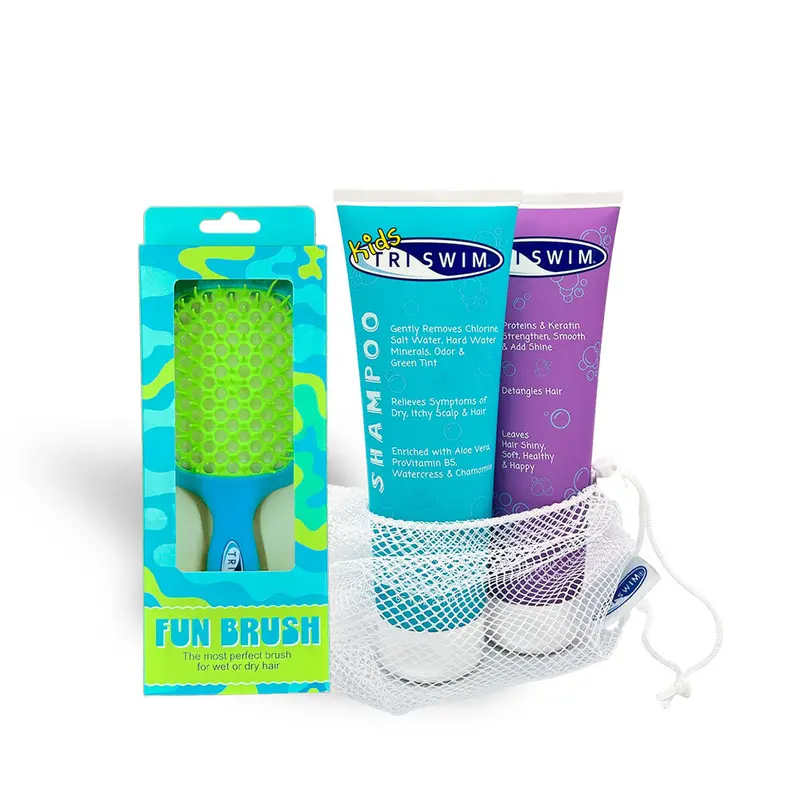 Triswim Kids Gift Set - Shampoo | Conditioner | Fun Brush 1