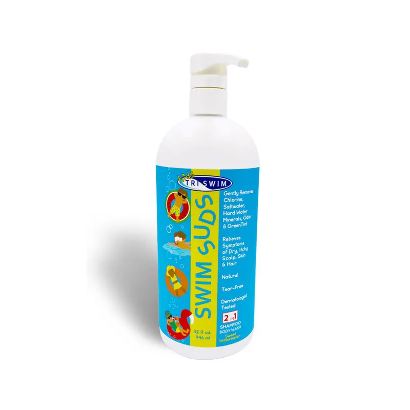 Triswim Kids Swim Suds Natural Tear-Free Chlorine-Out 2-In-1 Shampoo/Body Wash 32Oz 1