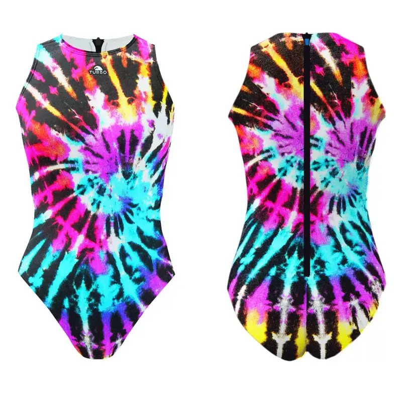 Turbo Women's Water Polo Swimsuit Tie-Dye Rainbow 1