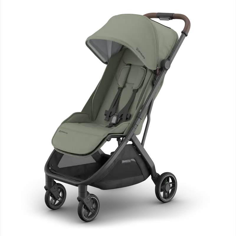 Uppababy Minu V3 Compact Stroller - Evelyn (Meadow Green / Carbon Frame / Chestnut Leather) 1