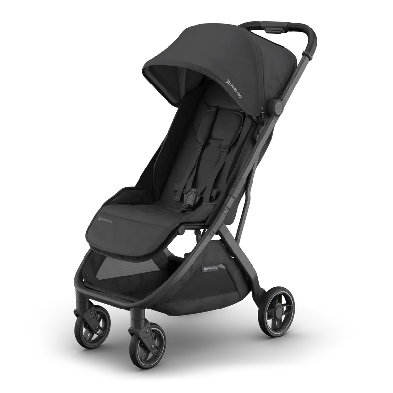 Uppababy Minu V3 Compact Stroller - Jake (Charcoal / Carbon Frame / Black Leather 1