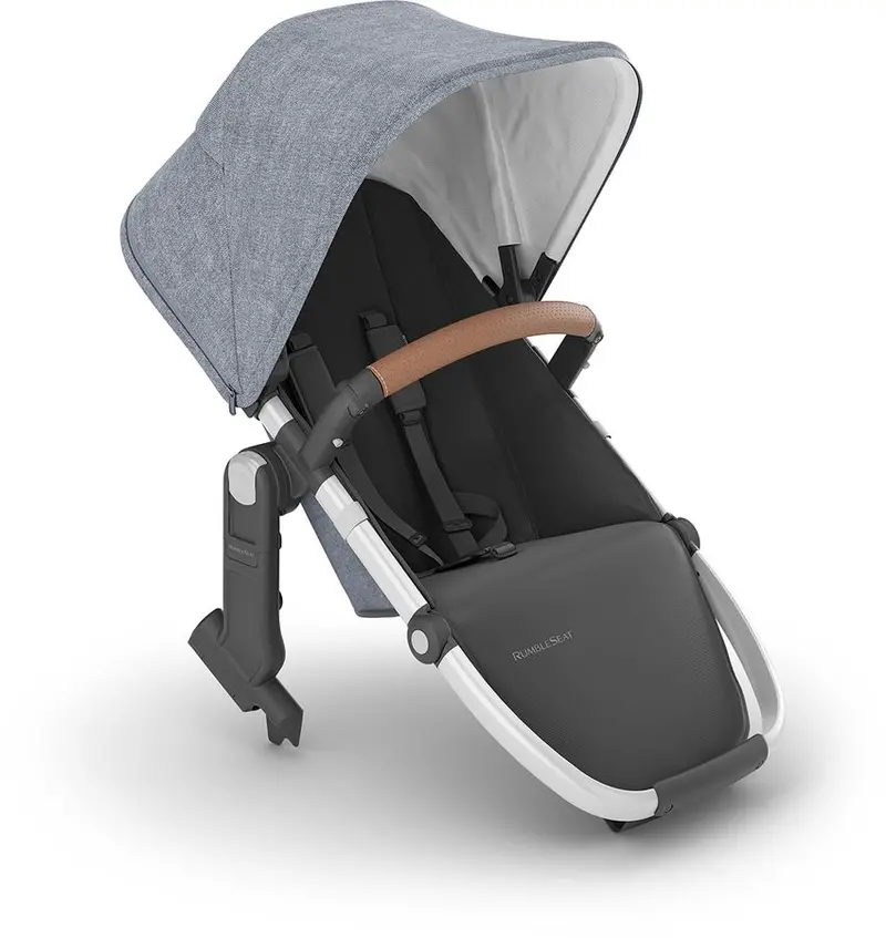 Uppababy Rumbleseat V2+ - Gregory (Blue Melange / Silver Frame / Saddle Leather) 1