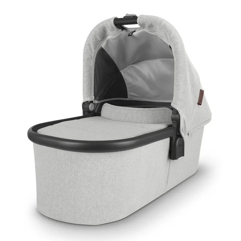 Uppababy V2 Bassinet - Anthony (White And Grey Chenille/Carbon Frame) 1