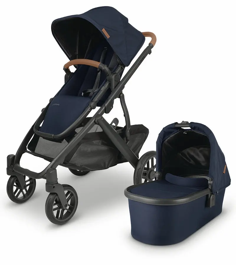 Uppababy Vista V2 Stroller & Bassinet  - Noa (Navy/Carbon/Saddle Leather) 1