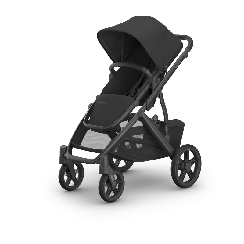 Uppababy Vista V3 Full-Size Stroller  - Jake (Charcoal / Carbon Frame / Black Leather) 1