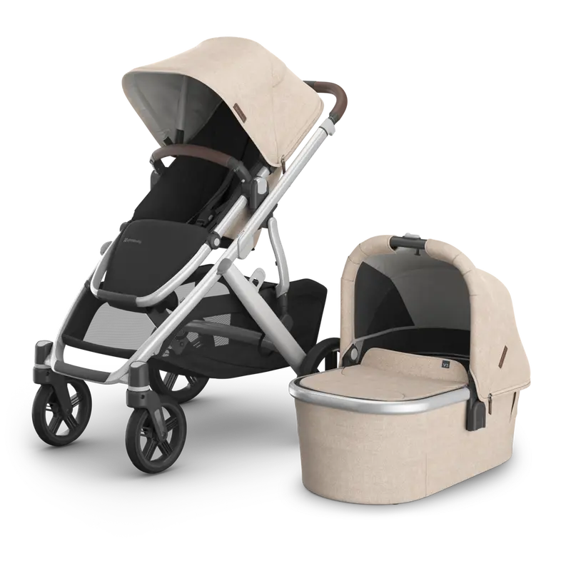 Uppababy Vista V3 Stroller + Bassinet V3 Bundle - Declan (Oat Melange/Chestnut Leather) 1