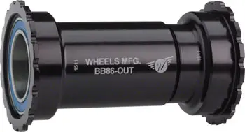 Wheels Manufacturing Bb86/92 Shimano Bottom Bracket With Abec-3 Bearings Black Cups - Threaded 1