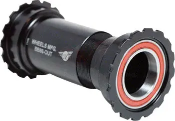 Wheels Manufacturing Thread Together Bb86/92 Shimano Bottom Bracket With Angular Contact Bearings Black Threaded Cups 1