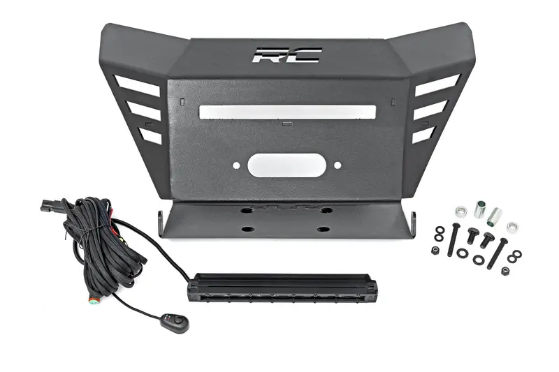 Winch Plate | 10" Black Slimline | Honda Pioneer 520 1