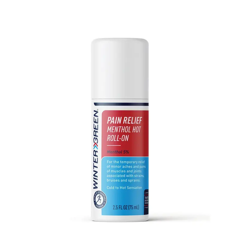 Wintergreen Pain Relief Menthol Hot Gel Roll On 2.5Oz 1
