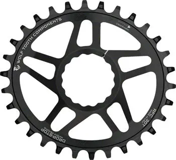 Wolf Tooth Elliptical Direct Mount Chainring - 34T, Raceface/Easton Cinch Direct Mount, Drop-Stop, 6Mm Offset, Black 1