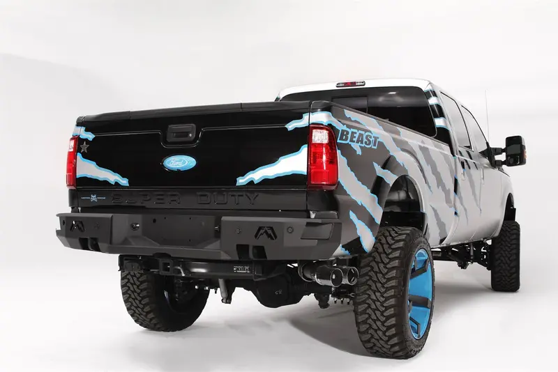 Fab Fours Heavy-Duty Paintable Rear Bumper With Sensor Cutouts For Full-Size Trucks 1