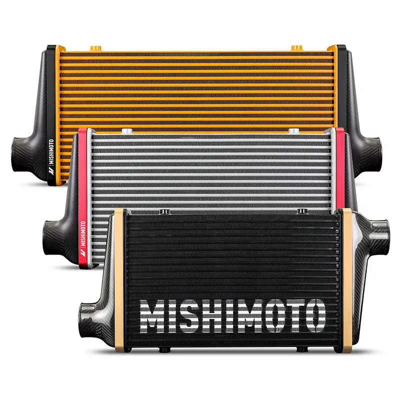 Mishimoto Ucf Intercooler Core – Matte Black 600Mm Offset Core With Blue Anodized V-Band 1