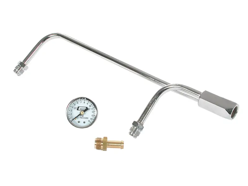 Mr Gasket 1558 Chrome Plated Fuel Lines With Fuel Pressure Gauge 1