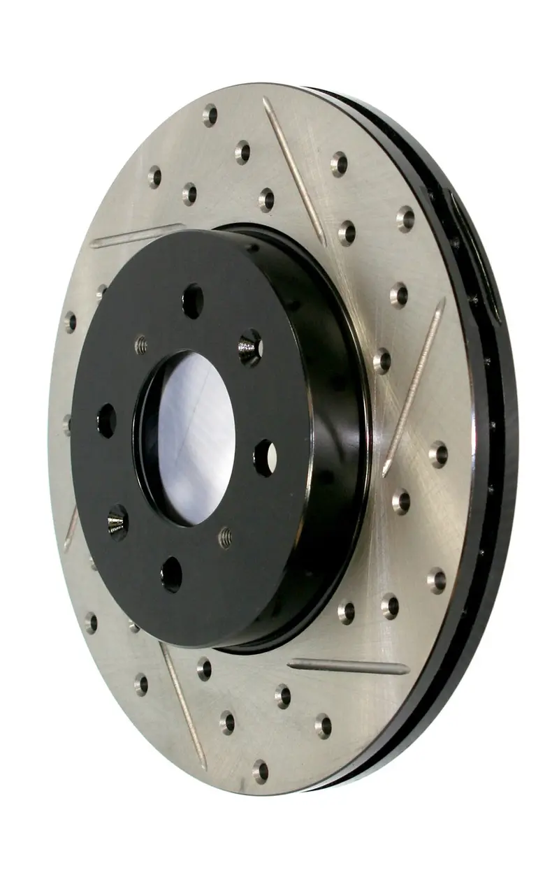Stoptech 127.44122Cr Sport Cryo-Treated Drilled And Slotted Front Right Brake Rotor 1