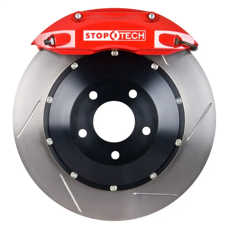 Stoptech Front Sport Big Brake Kit – Red Calipers, Slotted Two-Piece Rotors (Model 83.524.004G.71) 1