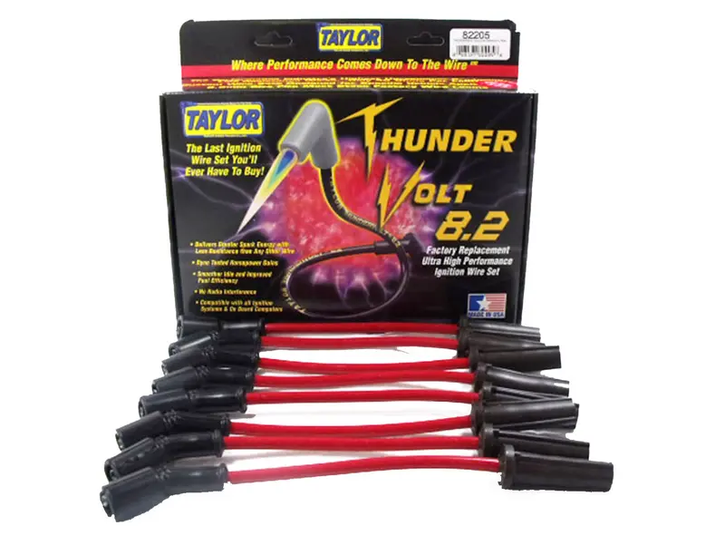 Taylor Cable Thundervolt 8.2Mm Red Ignition Wire Set With 180-Degree Boots 1