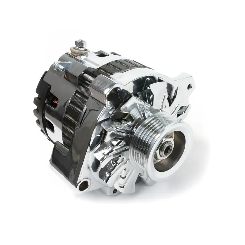 Top Street Performance Chrome Cs130-Style Alternator – 220 Amp Output With Serpentine Pulley 1